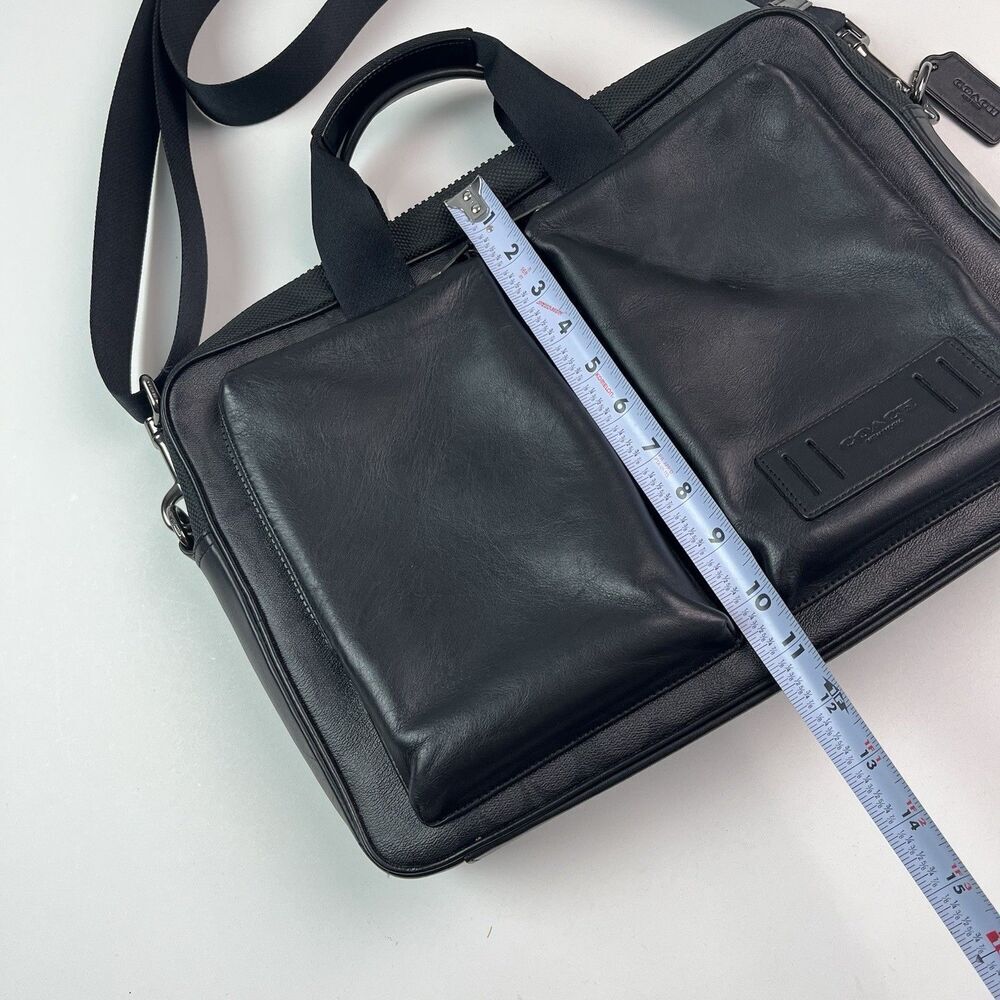 COACH Rider Briefcase Crossbody Bag Mens Signature Leather Laptop Office Travel - Picture 12 of 16
